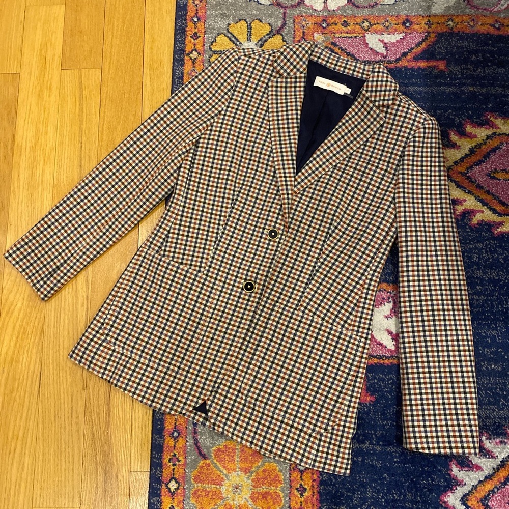 Tory Burch Plaid Blazer